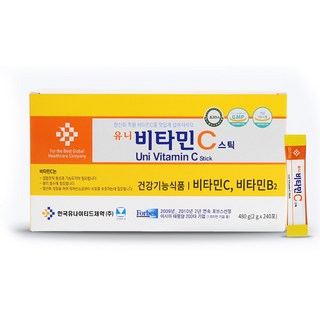 유나이티드 비타민C 가루 스틱 레몬맛 240포 비타민B2 아스코르빈산 분말 영양제 제품, 1개, 20g