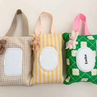 연시네 휴대용 물티슈 파우치 가방 핑크그린 1개 상품 이미지