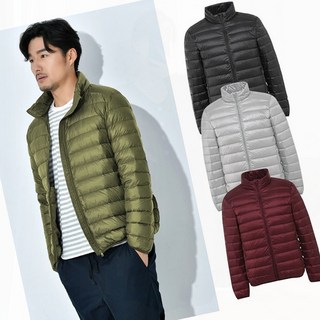 남성 경량 패딩점퍼 방한 보온 작업복 심플 블랙 캐주얼