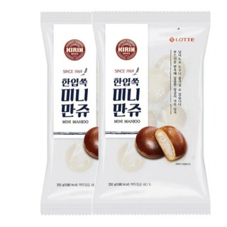 롯데제과 식사대용 아이들 사무실 간식 디저트 기린이네 한입쏙 미니만쥬 350g 2개