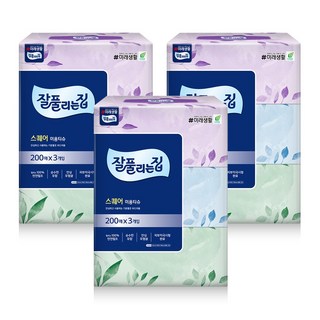 잘풀리는집 리얼 실키 천연펄프 미용티슈 200매, 3개, 3개입