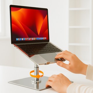 아르디스 높이조절 360도 회전형 노트북거치대, 실버, 1개
