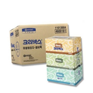 크리넥스티슈 휴지 미용 200매x3개x6팩 화장지 각티슈 aro+1363Fs