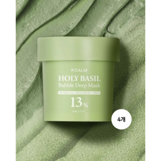 saseU [더블기획] 피캄 홀리바질 버블 딥 마스크 90g 나노 탄산 버블, 1세트, 4개입