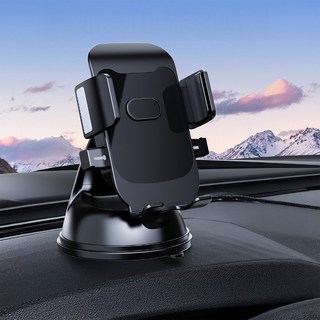 베르누 차량용 360도 흡착식 핸드폰 거치대, 블랙, 1개