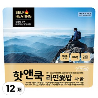 이지밥 핫앤쿡 라면애밥 사골, 12개, 100g