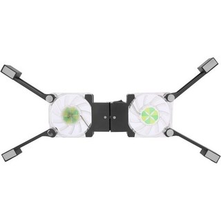 노트북 쿨링 패드 휴대용 쿨러 스탠드 PC용 선풍기 2500 RPM 28 cfm 대용량 공기량 23 db 저소음 접이식 이중 팬 파란색 LED 조명블랙, 노트북 쿨링 패드 휴대용 쿨러 스탠드 PC용 선풍기 2