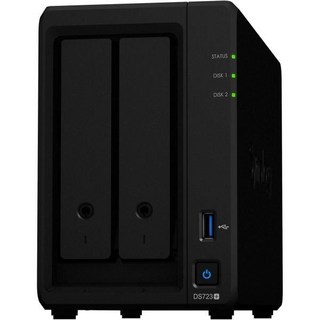 시놀로지 나스 Synology DS723NAS 키트 베이 2개 라이젠 CPU 장착 메모리 2GB 표준 사용자용 국내 전화 지원 호환 268279, 표준품