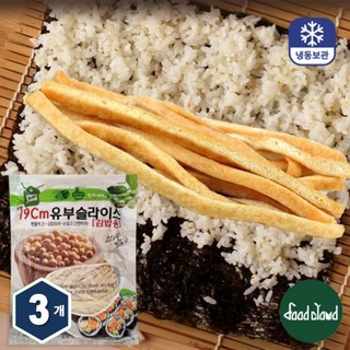 손쉽고 간편한 한줄씩 긴 김밥유부 슬라이스 김밥용 유부, 3개, 1kg