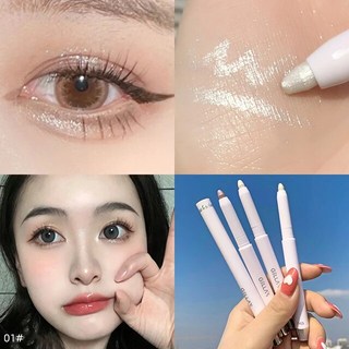 다이아몬드 누에 펜슬 글리터 매트 아이섀도우 라이너 페이스 메이크업 하이라이터 오래 지속되는 화이트, 01 01, 1개