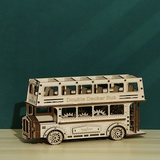 3D 입체퍼즐 2층버스 나무퍼즐 집중력 향상 DIY 퍼즐 모형버스, 349피스, 1개