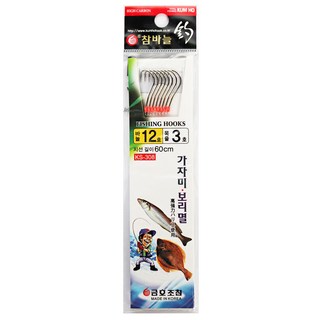 금호 가자미 보리멸 묶음 바늘 KS-308, 1개