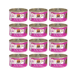 웨루바 클래식 파테 틱 택 워우 (참치+연어) 고양이 주식캔 12개, 85g