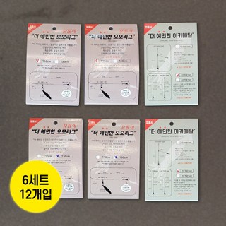 정음사 한치채비 이카메탈 오모리그 2025신형 비드에기 어복스티커 포함, 6세트, 12개입