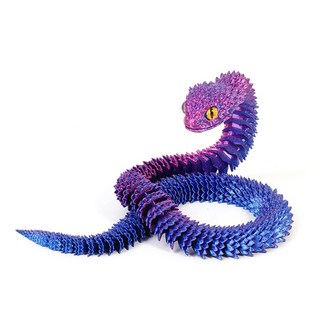 푸른 뱀 모형 인형 자유관절 3D프린터 선물 소품, 40cm, 퍼플블루, 1개