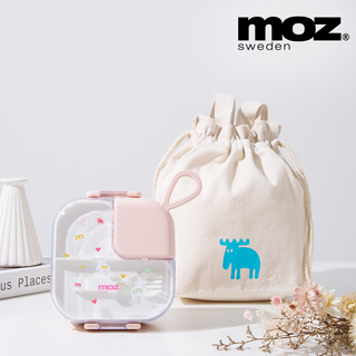 MOZ 스웨덴 키즈 런치박스 도시락통 도시락가방 SET, 1개, 헤이즐핑크