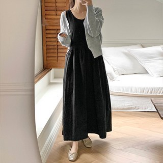 마이쏭 여성 빅사이즈 루즈핏 랄프바스락레이어드나시롱원피스