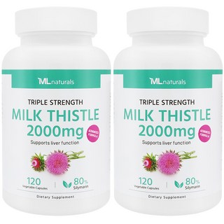 [미국빠른직구] 마이라이프 내추럴스 고함량 밀크시슬 2000mg 120정 2병, 2개