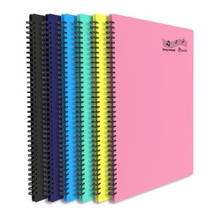 플랜 스프링형 A4 악보화일 다양한 칼라 양면메모 포켓기능 20매 3+1, 민트, 4개입, 20P