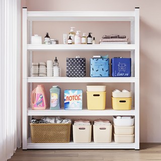 Kleeno 철제 다층무 볼트 조립식 3456 단 앵글 선반 다목적 경량랙 베란다 선반, 흰색, 5단