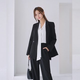 여성 세미정장자켓 검정 빅사이즈 면접 오피스룩 [이안]