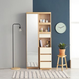 동서가구 리치 LPM 전신거울 수납 화장대 DF915611, 화이트