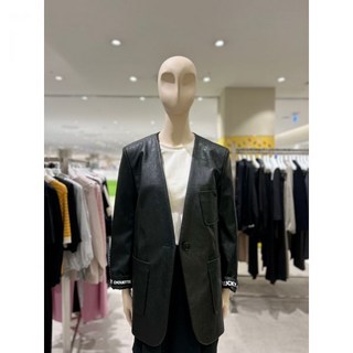 럭키슈에뜨 LYJAW25250 페이크 레더 노카라 자켓