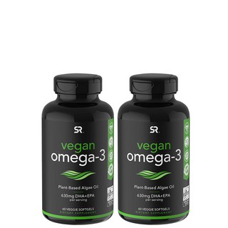 미국 Sports Research 스포츠리서치오메가3 Vegan 비건 60캡슐 x 2통, 60정, 2개
