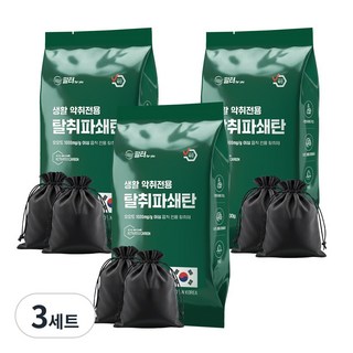 필터포유 파쇄탄 실내 탈취제 천연 활성탄 1팩 + 부직포 주머니 2개, 3세트, 500g
