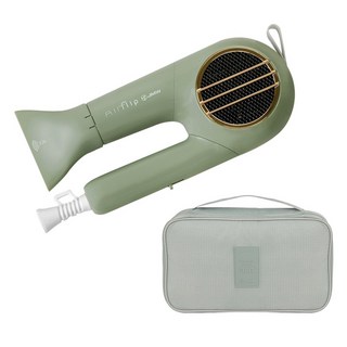 JMW 에어플립 BLDC 접이식 드라이기 MCF5A01A 1700W + 휴대용 파우치 세트 민트, MINT