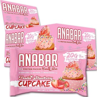 Anabar 단백질 바 단백질 포장 캔디 바 놀라운 시음 단백질 바 설탕 알코올 없음 고단백질 놀랍도록 맛있는 단백질 20g (바 12개 화이트 초콜릿 시나몬 스월, 딸기 컵케이크, 65g, 1개