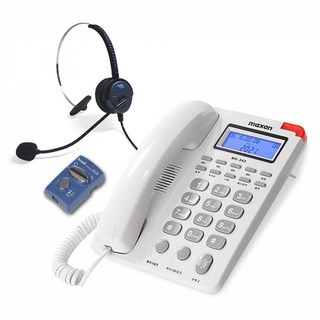 [맥슨] 맥슨 유선전화기 MS-382+헤드셋 전환기 HP-103 세트