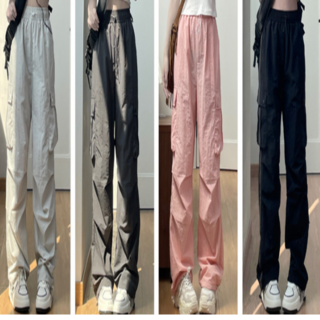 여성용 아노락 밴딩 카고 조거 팬츠