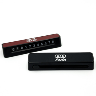 아우디 호환 차량 번호판 주차번호판 자동차 인테리어 소품 아우디 용품 신차 선물 고객커스텀 국내 각인 자체제작 상품, 블랙, 1개