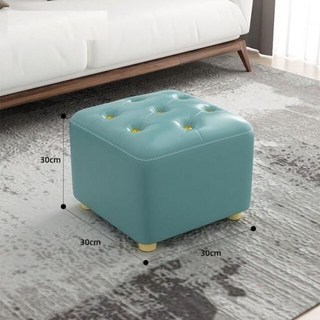 가벼운 고급 소형 의자 가정용 신발 문 착용 티 테이블 낮은 크리에이티브 기술 천 소파 발 벤치, blue