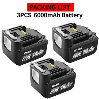 14V 전동 공구용 충전식 리튬 이온 배터리 5.0Ah (BL1460, BL1430, BL1415, 194066-1) – 6000mAh, 3개 세트 14v리튬이온배터리 14V 전동 공구용 충전식 리튬 이온 배터리 5.0Ah (BL1460, BL1430, BL1415, 194066-1) – 6000mAh, 3개 세트 14v리튬이온배터리