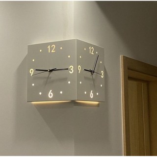 라이트 센서 코너 양면 벽시계