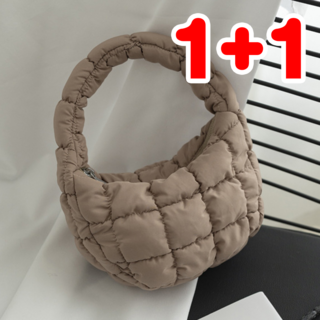 [1+1] 미니 퀼티드백 퀼팅백 패딩가방 데일리가방 (12색상), 2개, 브라운