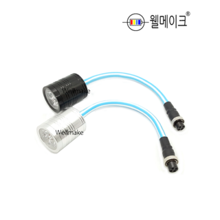 9W UV LED 축광기(항공잭 타입) 축광기 플래시 야광 UV라이트, 블랙, 16mm 3핀, 1개