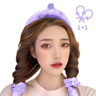1+1 스펀지 웨이브 헤어롤 셀프 웨이브 긴머리 셋팅펌 컬링, 1세트, 퍼플