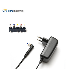 태영전자 SMPS DC 아답터 12V 2A 직류전원장치+5종젠더 wall mount, 1개
