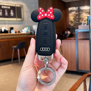 아우디 호환 귀여운 차키케이스 자동차 키링 키홀더, C타입, 블랙