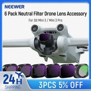 NEEWER ND 필터 세트 DJI 미니 3 프로 6 팩 중립 밀도 드론 렌즈 액세서리 호환, 02 PLASTIC, 01 CHINA, 1개