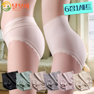 달모아 하이웨스트 스판 보정 팬티 똥배 복부 데일리 노라인 여성 팬티 6장