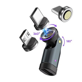 오파츠 540도 회전형 PD240W 마그네틱 어뎁터 1+1 2set 자석 C타입 젠더포함, 2개, 그레이, 37mm