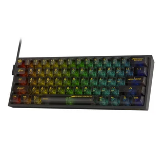 Redragon 유선 RGB 게임용 키보드 반투명 포함 61 키 컴팩트 완전 기계식 SE 60%, 01 빨간색 스위치, 01 Black, 적축