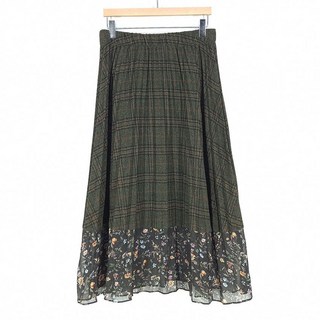 빈티지다온 중고 써스데이아일랜드 간절기 허리밴딩 롱스커트 그린65