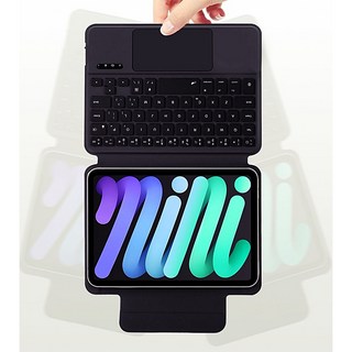 아이패드 미니6/7 호환 터치패드 휴대용 슬림 버클케이스, 미포함, 블랙, 1개