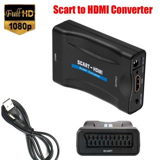 비디오테이프 변환 비디오 테이프 USB 플레이어 동영상 파일 1080p scart to hdmi 호환 스케일러 기 아날로그-디지털 오디오 어댑터 hdtv dvd 용 업스케일, 1개