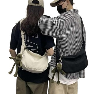 심플 캔버스 호보 크로스백 남녀공용 데일리 스쿨백